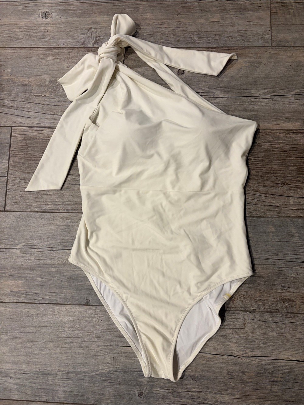 Summersalt Swim suit White one shoulder one piece with big bow sz 12